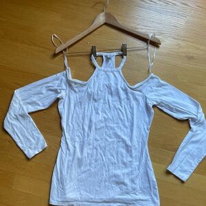 Guess White Cold Shoulder Blouse